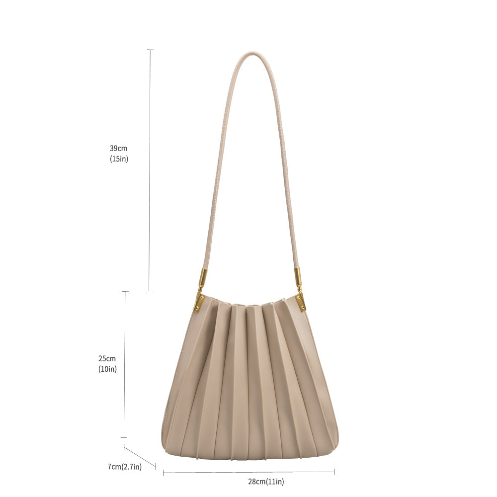 Ivory Pleated Bag