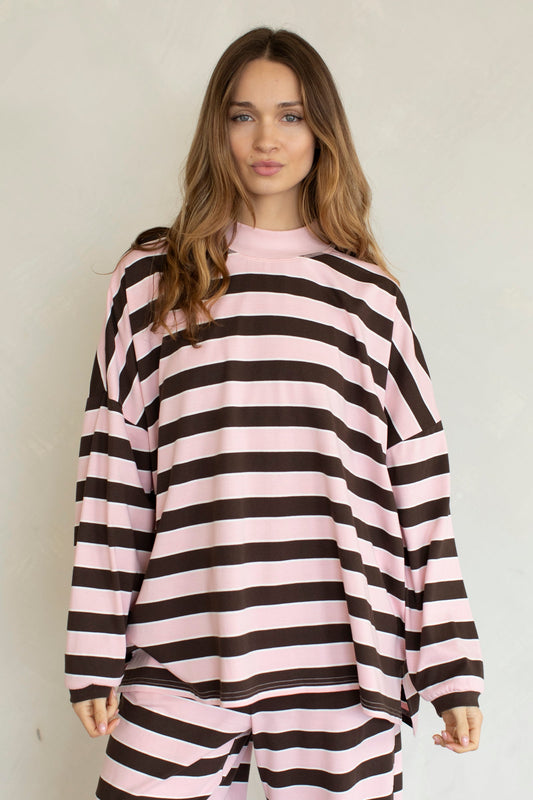 Paige Striped Mock Neck