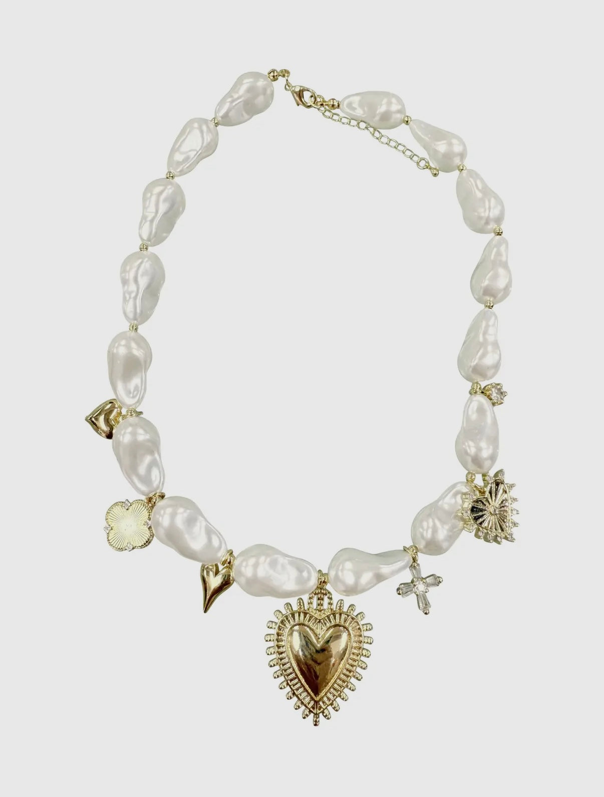 Mia Heart Pearl Charm Necklace