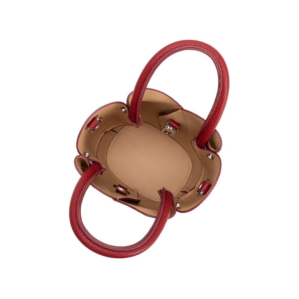 Tulip Mini Red Recycled Vegan Top Handle Bag