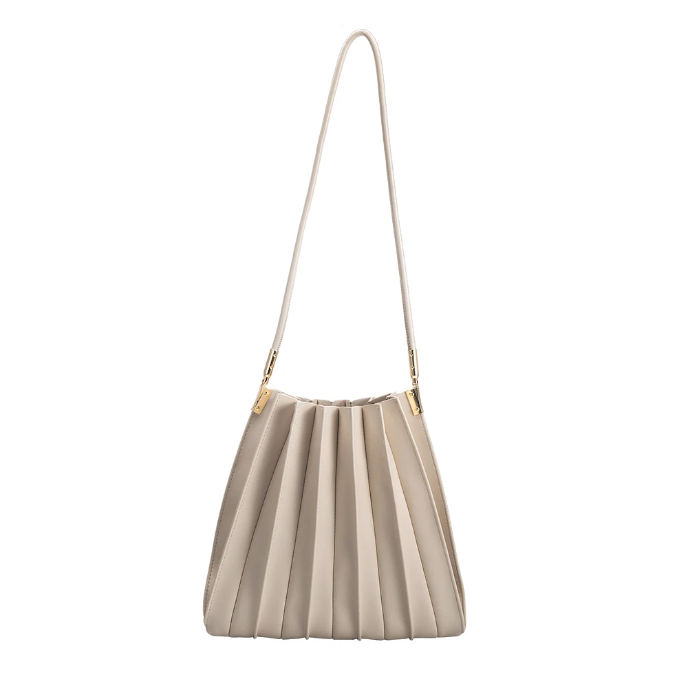 Ivory Pleated Bag