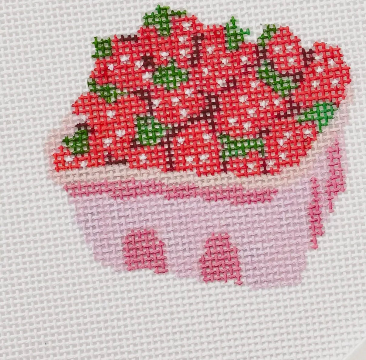 Strawberry Basket Needlepoint Canvas