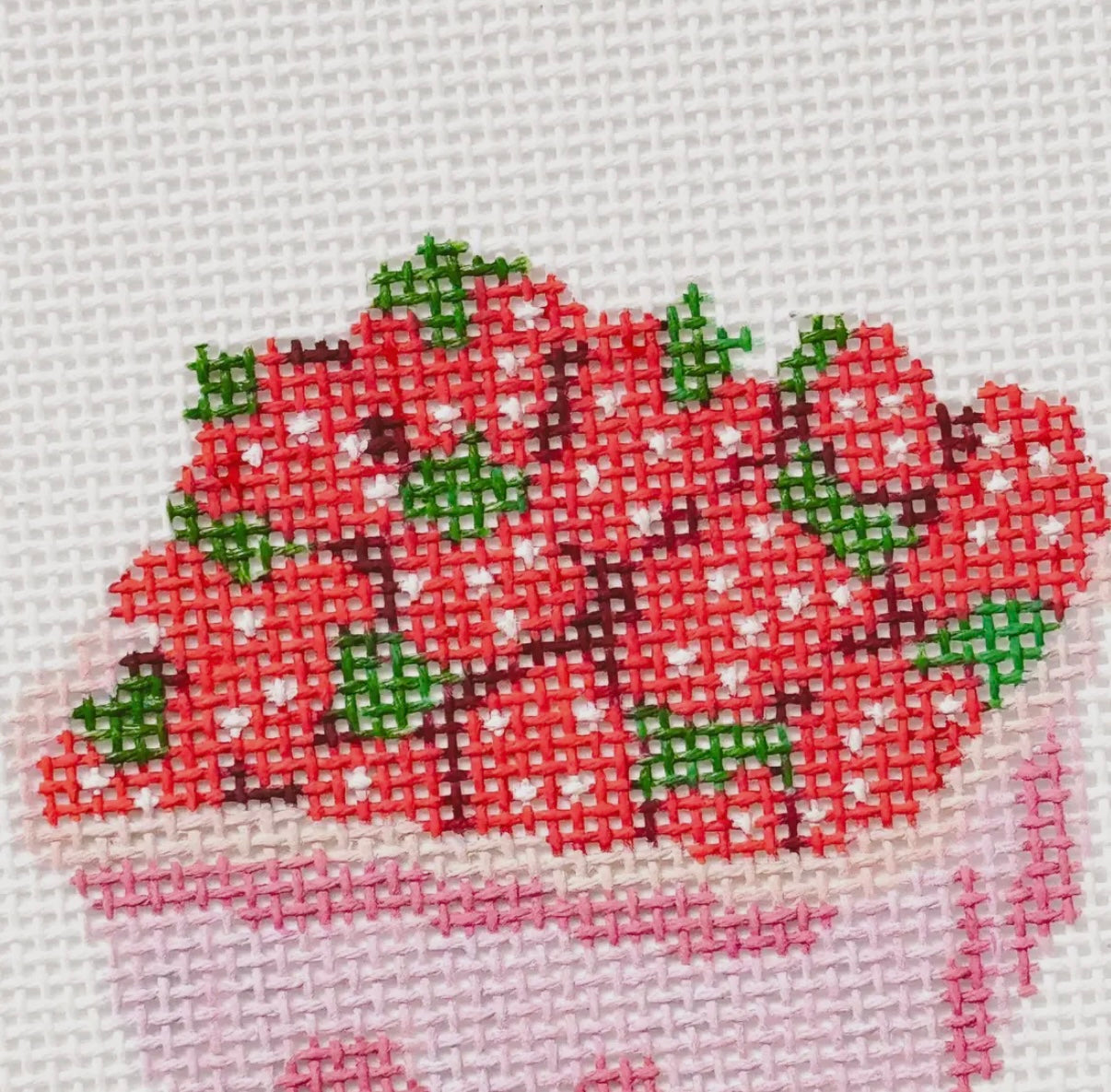 Strawberry Basket Needlepoint Canvas