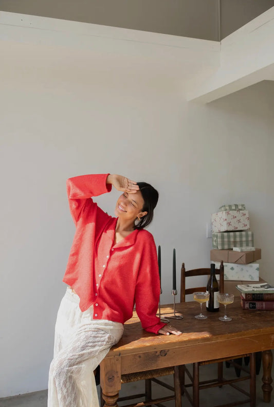 Red Piper Cardigan