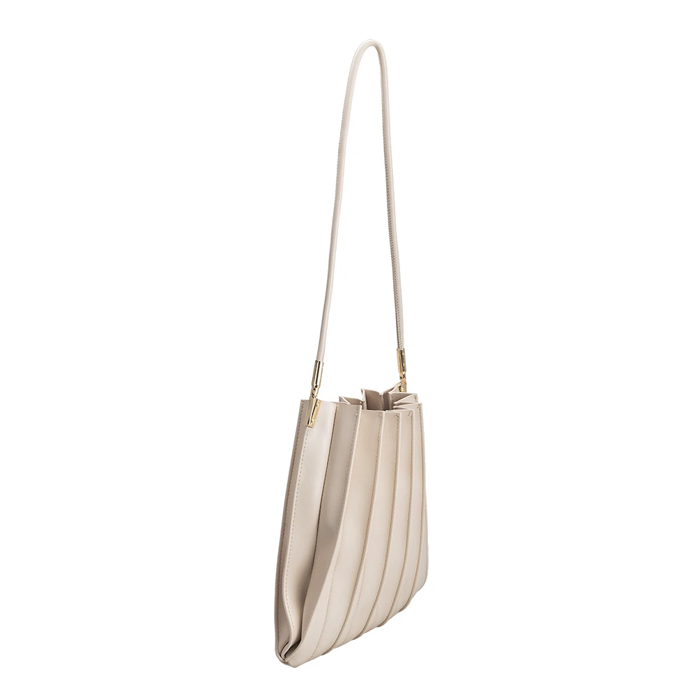Ivory Pleated Bag