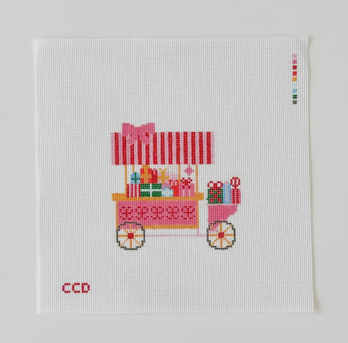 Christmas Trolley Cart Needlepoint Canvas
