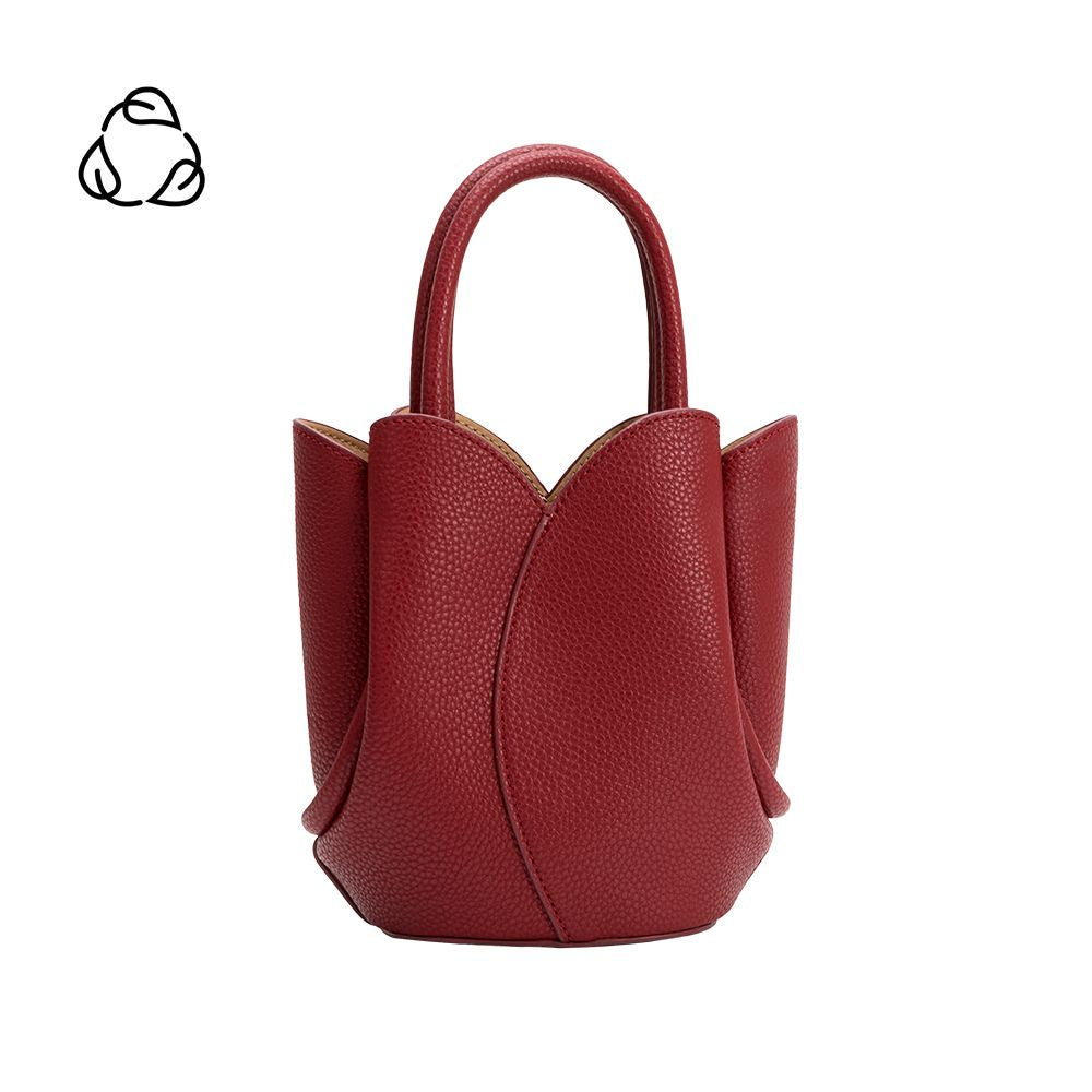 Tulip Mini Red Recycled Vegan Top Handle Bag