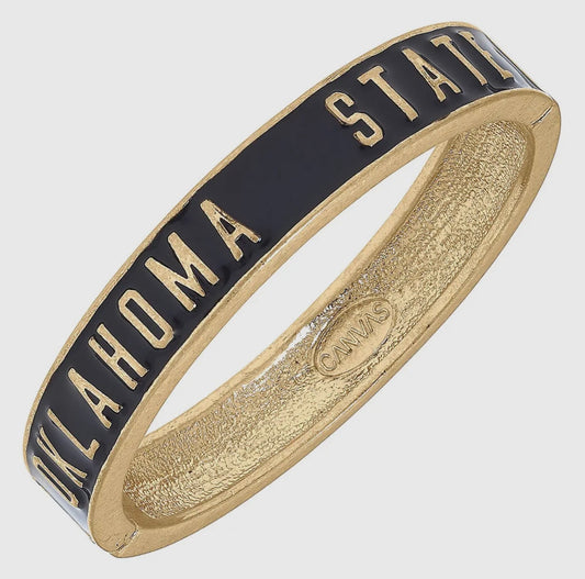Oklahoma State Enamel Hinge Bracelet