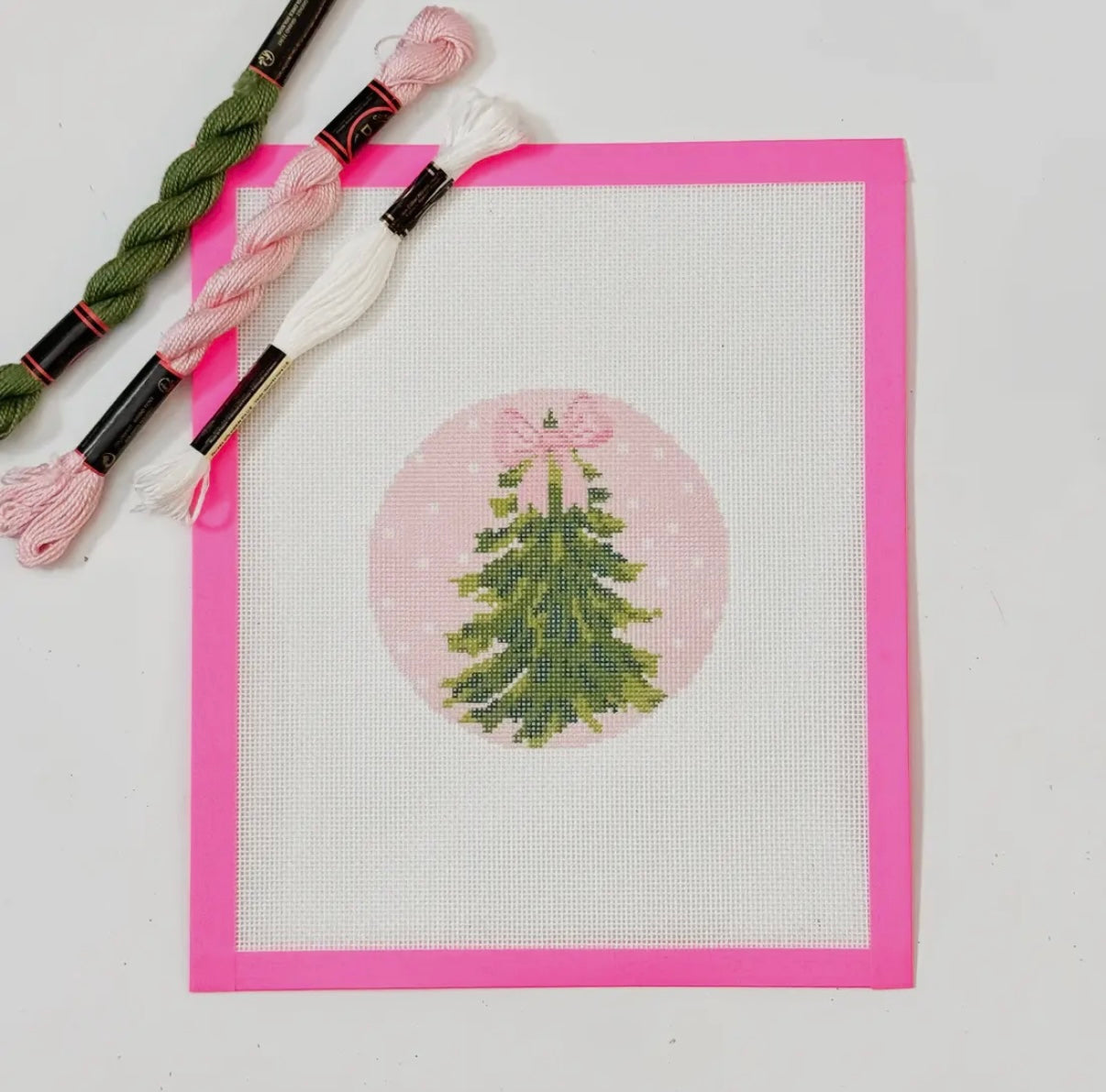 Christmas Tree Bow Needlepoint Canvas